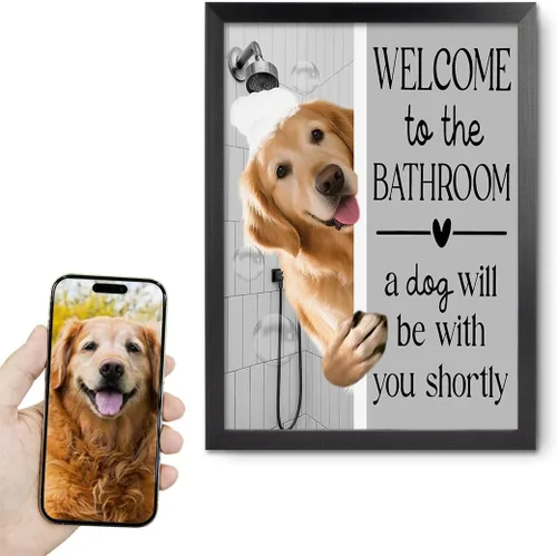 Miniatura 23 de Fotos personalizadas de mascotas en lienzo para pared Arte de baño personalizado Lindo perro gato en bañera Impresiones, divertidos animales Foto