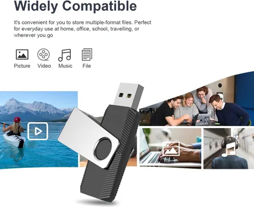 Miniatura 5 de Aiibe Unidad flash USB de 16 GB Memoria USB 3.0 Memoria Stick PenDrive 16GB - Negro