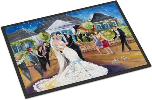 Miniatura 31 de Caroline's Treasures JMK1017JMAT - Tapete de caza de rana garza azul, 24 x 36 pulgadas, tapete para puerta delantera, interior y exterior