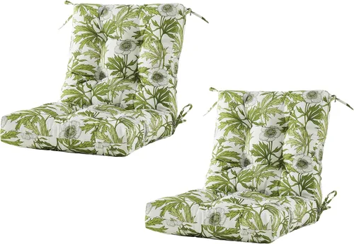 Miniatura 17 de BLISSWALK Cojines para sillas de exterior, 40 x 20 x 4 pulgadas, cojín de mimbre grueso con respaldo bajo y lazos para muebles de patio, floral