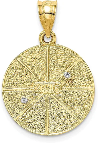 Miniatura 3 de Colgante de oro amarillo de dos tonos de 14 quilates, acabado sólido, parte trasera plana, joyería judía de estrella de David, dije religioso