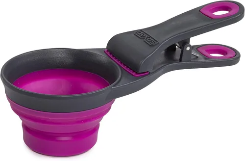 Miniatura 7 de Dexas Pets Cuchara KlipScoop Plegable Plegable para Comida Seca de Perro y Clip para Bolsa de Comida de Perro, Capacidad de 2 Tazas, Azul Pro Azul