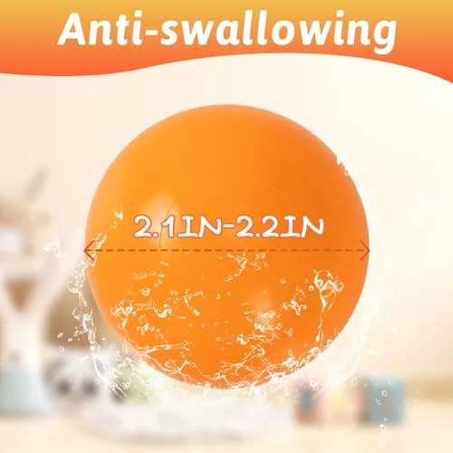 Miniatura 4 de Markdang 170 bolas de plástico a prueba de aplastamiento de 2.1 a 2.2 pulgadas para bebés y niños pequeños, 8 colores brillantes con bolsa