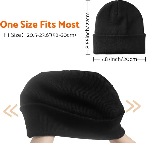 Miniatura 6 de PFFY Beanie for Men Women Unisex Knit Cuffed Plain Winter Thick Lined Beanies Hats