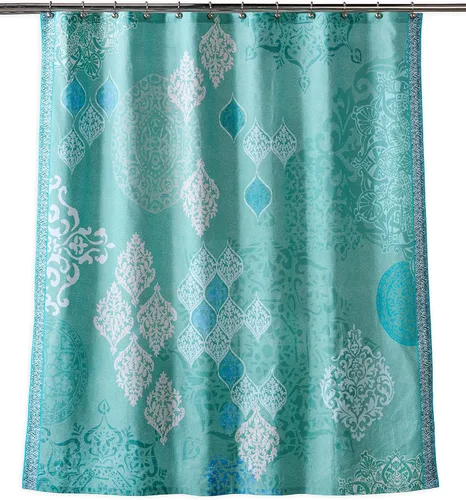 Miniatura 35 de Maison d' Hermine Cortina de ducha 100% algodón, un panel, 70 x 72 pulgadas, cortinas de ducha de tela lavable para baño, fácil de colgar con 12