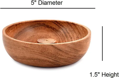 Miniatura 5 de Samhita Soporte redondo de madera de acacia, quemador de incienso, para cenizas y adorno de aromaterapia para decoración del hogar