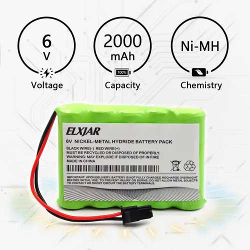 Miniatura 3 de Coonyard Reemplazo de batería AA Ni-MH de 6 V 2000 mAh para GE Interlogix 600-XTI-BAT Simon XTi XTi-5 Sistema de alarma de panel de control