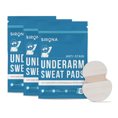 Miniatura 6 de Sirona Almohadilla desechable para sudor de axilas, 24 almohadillas, antitranspirantes, absorbentes, bloqueadoras de olores, protectores de vestido