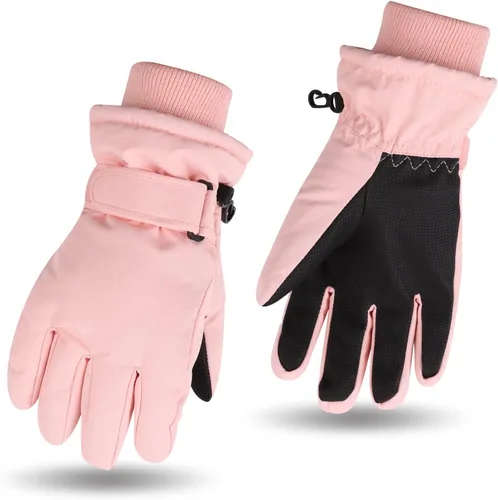 JANGANNSA Guantes de esquí de invierno para niños y niñas, guantes de nieve para clima frío, guantes de esquí y snowboard impermeables con forro