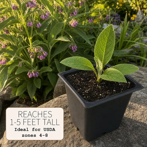 Miniatura 5 de Smoke Camp Crafts Planta de consuelda, Symphytum officinale, hermosas plantas de punto, decoración de jardín, maceta de 2.5 pulgadas