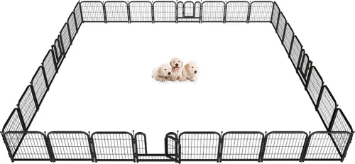 Miniatura 12 de Corralito de metal para perros, 40 pulgadas de altura, 32 paneles, valla grande para perros grandes, medianos y pequeños, para interiores