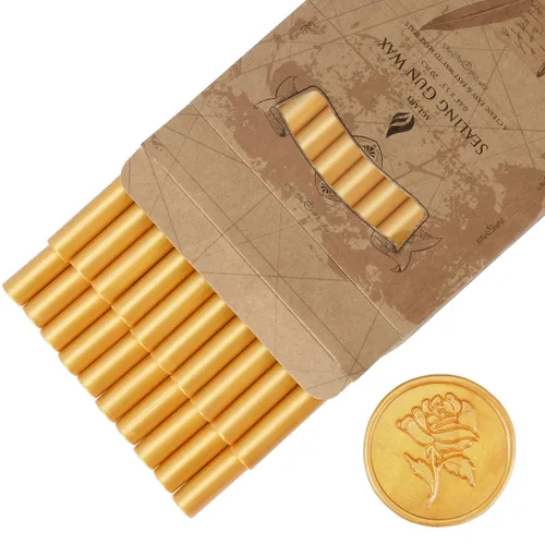 Miniatura 11 de 20 mini pistolas de pegamento de cera de sellado, palitos de cera de sellado, ideales para invitaciones de boda, cartas, sobres, tarjetas y Champán