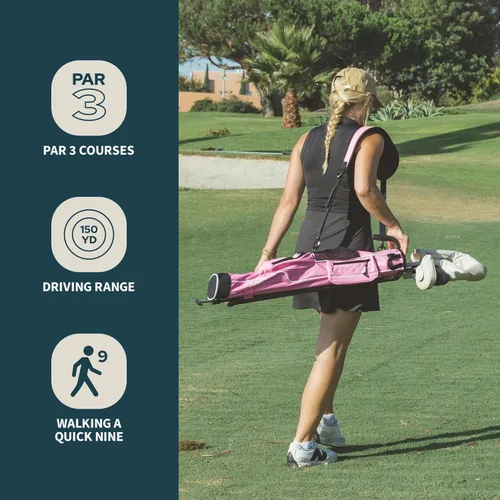 Miniatura 6 de Sunday Golf - Bolsa Sunday Golf ligera con correa y soporte - Fácil de transportar y duradera bolsa de golf Pitch n Putt - Bolsa de golf para el Rosa