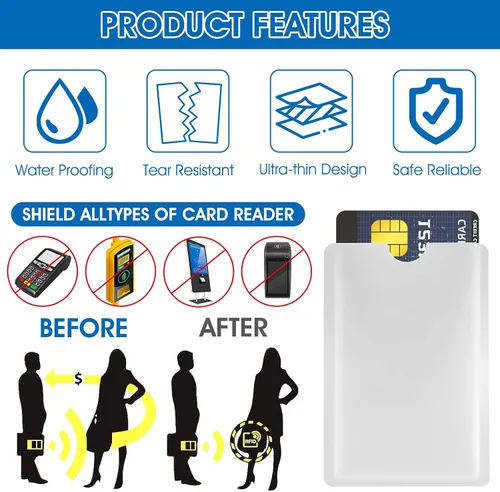 Miniatura 5 de Ouligay 10 fundas RFID para tarjetas de crédito con bloqueo RFID, fundas RFID para tarjetas de crédito, fundas RFID para tarjetas de crédito, fundas