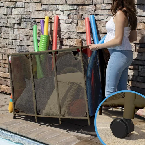 Miniatura 5 de Soporte para fideos de piscina, juguetes, flotadores, bolas y flotadores, organizador de almacenamiento de malla, extra grande
