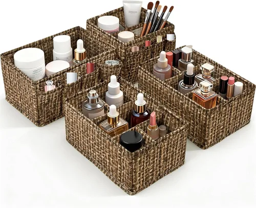 Miniatura 11 de Contenedores de almacenamiento de cosméticos, organizador de maquillaje, caja de almacenamiento multifunción ajustable, divisor de cajón