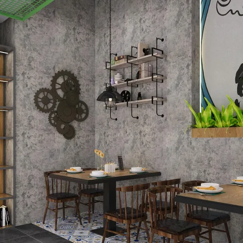 Miniatura 4 de BAYYA Papel tapiz de hormigón gris de 24x354 pulgadas en rollo, despegar y pegar, papel de contacto grueso texturizado gris, vinilo con aspecto