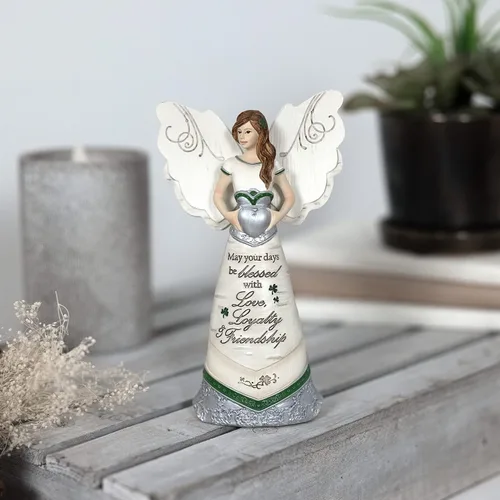 Miniatura 52 de Pavilion Gift Company 82433 Bless This Home - Figura de ángel ébano de 6 pulgadas, color crema