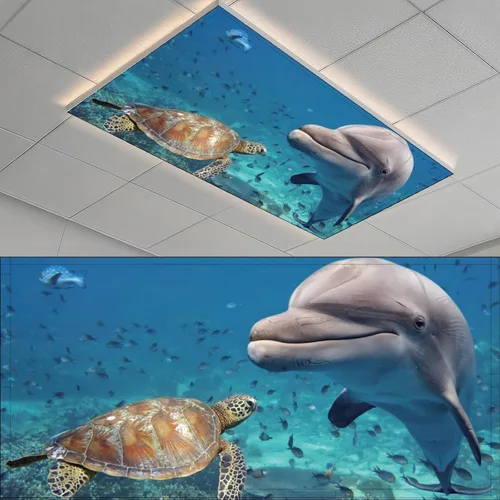 Miniatura 12 de 2 cubiertas de luz fluorescente para el aula, divertidas cubiertas magnéticas fluorescentes de jirafa, cubiertas de luz de techo, cubiertas de panel