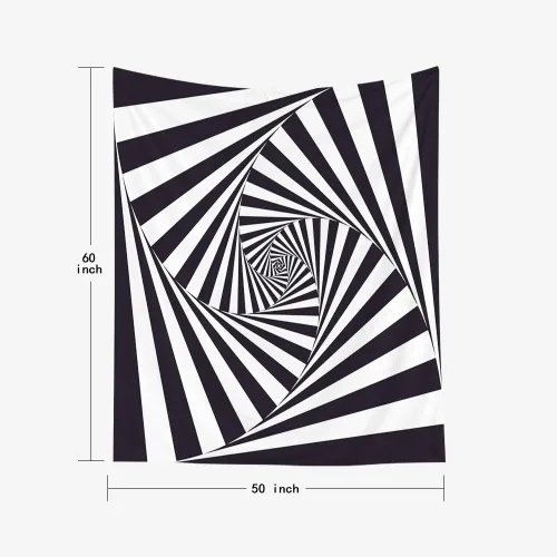 Miniatura 2 de Crannel Papel tapiz decorativo en blanco y negro, arte también conocido como estilo óptico visual que hace uso de ilusiones es un tapiz de 50 x 60