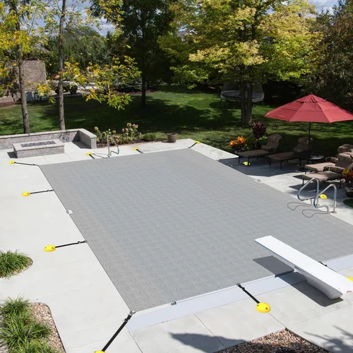 Miniatura 5 de ECOOPTS Cubierta de piscina de 8 x 8 pies para piscina enterrada, cubierta de seguridad rectangular para piscina de invierno con kit de herramientas