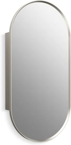 Miniatura 33 de Kohler 35573-BNL Verdera® - Espejo de gabinete de medicina enmarcado, diseño cápsula, interior espejado, gabinete de baño, estantes de vidrio