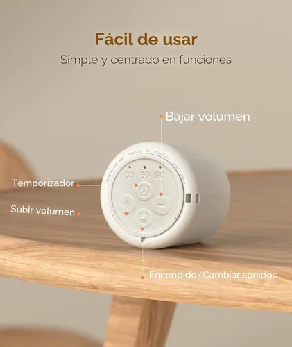 Miniatura 6 de Dreamegg Máquina portátil de ruido blanco de viaje para dormir, cuenta con batería potente, tamaño de huevo, 16 sonidos naturales, temporizador