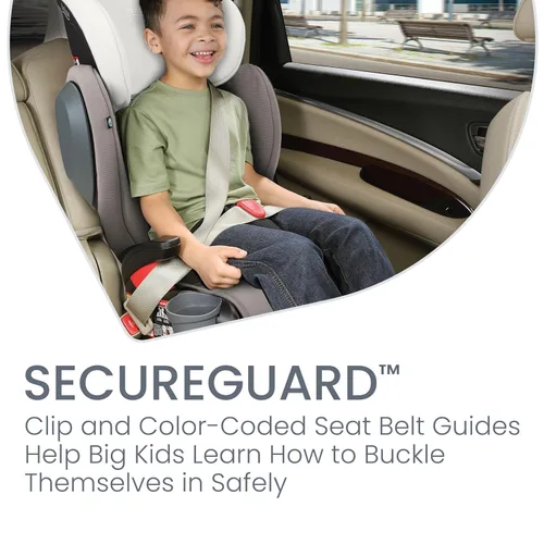 Miniatura 4 de Britax Highpoint - Asiento elevador de posicionamiento con cinturón y sin espaldar, SafeWash, gris ombré