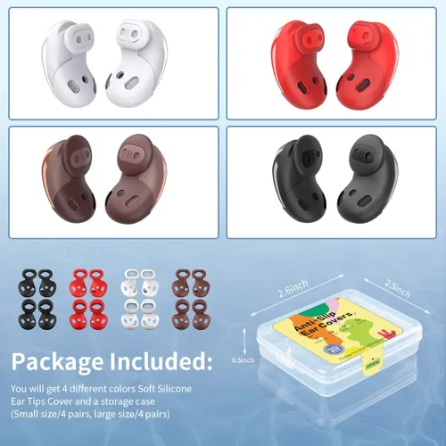 Miniatura 2 de [8 pares] Puntas de oreja para Galaxy Buds Live, accesorios de silicona antideslizantes para auriculares compatibles con Samsung Galaxy Buds Live
