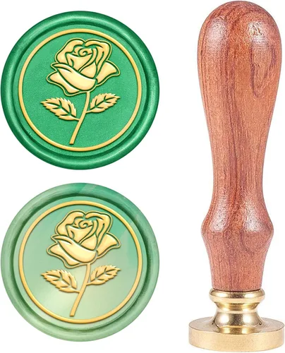 Miniatura 18 de CRASPIRE You're Invited - Sello de cera para boda, día de San Valentín, boda, rosa, vintage, 0.984 in, mango de madera extraíble para sobres