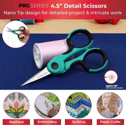Miniatura 5 de SINGER Paquete de tijeras de coser ProSeries: tela resistente de 8.5 pulgadas, bordado de detalle de 4.5 pulgadas, tijeras de hilo de 5 pulgadas