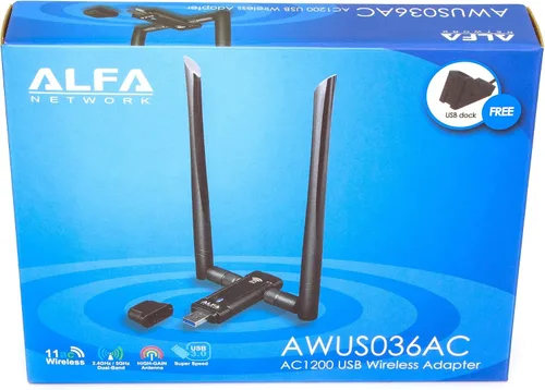 Miniatura 8 de Alfa Adaptador inalámbrico de doble banda AC1200 USB 3.0 Wi-Fi con 2 antenas externas de 5dBi - 2.4GHz 300Mbps / 5Ghz 867Mbps - 802.11ac y A, B, G, N