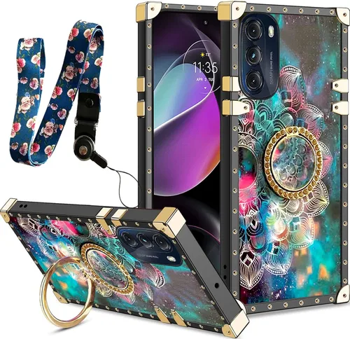 Miniatura 17 de nancheng Funda para Motorola Moto One 5G Ace/One 5G UW Ace Luxury Colorful Love Heart Bee Design Gold Electroplated Phone Cover with 360° Diamond