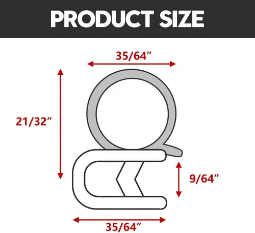 Miniatura 2 de Tira de clima para puerta de automóvil de 20 pies con bombilla superior, ribete de plástico de PVC con sello de goma EPDM, para automóviles, barcos