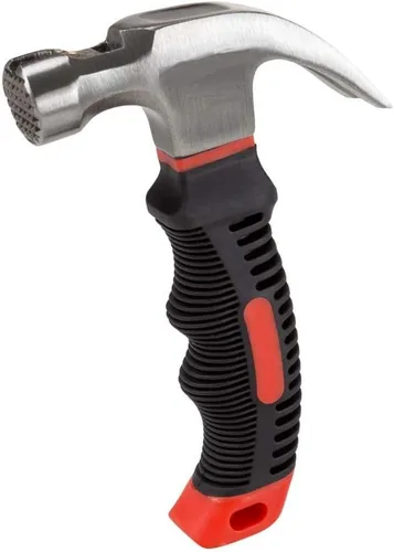 Edward Tools Martillo de garra pequeño de 8 onzas con arrancador de uñas magnético, cabeza de acero pulido resistente, mango de agarre de goma Ergo,