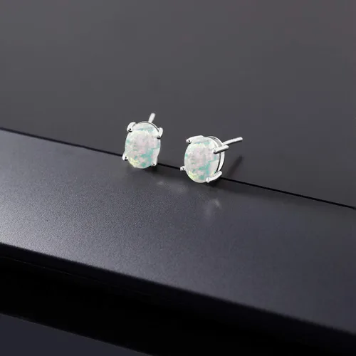 Miniatura 86 de Gem Stone King Aretes de oro de 14 quilates con piedra natal ovalada de 0.315 x 0.236 in Aretes de oro para mujer