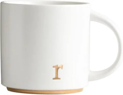 Miniatura 22 de COLLECTIVE HOME - Tazas de cerámica con monograma, tazas de café con inicial dorada de 15 onzas, elegantes tazas de té del alfabeto, elegante taza