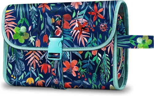Fintie bolsa de viaje portátil para cosméticos y artículos de aseo, gran organizador colgante resistente al agua para maquillaje, estuche de Noche