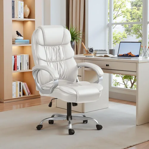 Miniatura 7 de Homall - Silla de oficina con respaldo alto para escritorio de computadora, de cuero sintético, altura ajustable, moderna, ejecutiva, giratoria