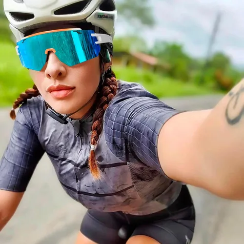 Miniatura 2 de Gafas de sol polarizadas de béisbol para hombres y mujeres, gafas de sol deportivas UV400, softbol, correr, ciclismo, MTB Naranja&Azul