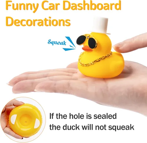 Miniatura 3 de wonuu 2 adornos de pato para salpicadero de automóvil, adornos de goma para decoración de tablero de automóvil, accesorios de decoración con mini