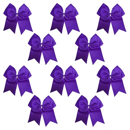 Miniatura 31 de Kenz Laurenz Lazos grandes para el pelo de 7 pulgadas, accesorios clásicos grandes para adolescentes, mujeres y niñas, animadoras de sóftbol