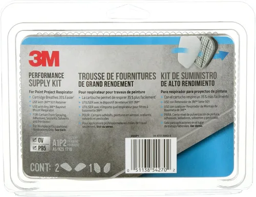 Miniatura 5 de 3M Kit de suministro de rendimiento, contiene 1 par de cartuchos y 2 pares de filtros P95, cartuchos de repuesto para 3M serie 6000, para proyectos