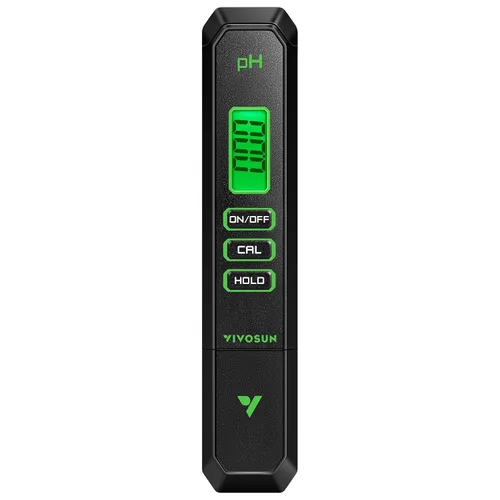 VIVOSUN - Medidor digital de pH, alta precisión 0.01 pH, medidor de pH tipo bolígrafo para hidroponía, agua potable, piscina y acuario, negro,