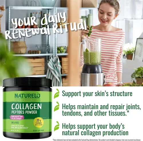 Miniatura 9 de NATURELO Whole Food Beauty Multivitamínico, 60 unidades de péptido de colágeno en polvo, 45 porciones