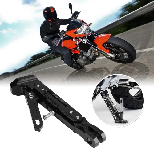 Miniatura 5 de Soporte para motocicleta, accesorios de motocicleta Modificado CNC Trípode ajustable Kickstand Soporte lateral