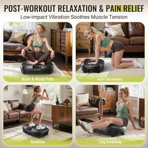 Miniatura 7 de FLYBIRD Vibration Plate Exercise Machine, Adjustable Speed High Intensity Vibration for Muscle Toning Weight Loss Lymphatic Drainage, Full Body