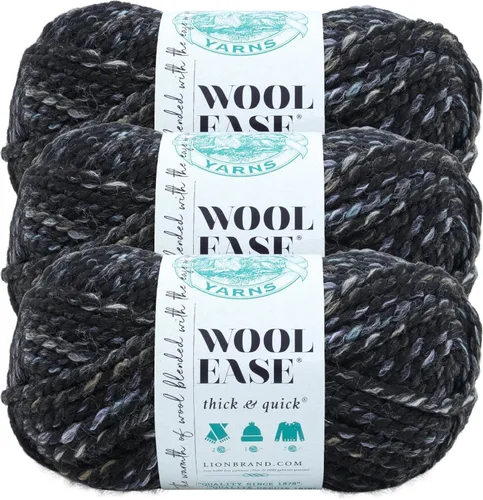 Miniatura 190 de Lion Brand Yarn - Ovillo de lana Wool-Ease Thick & Quick color fuerza aérea