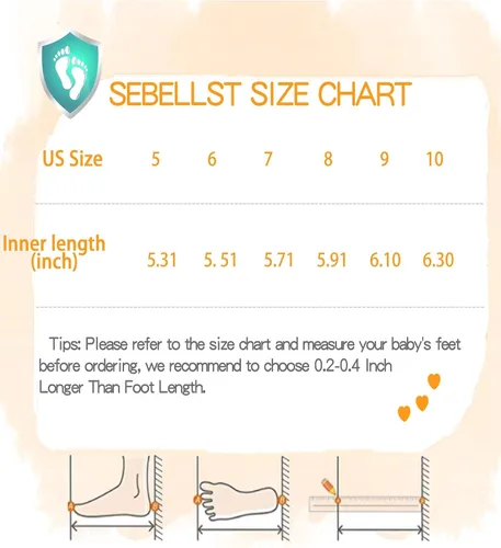 Miniatura 6 de SEBELLST Zapatos de bebé para niños y niñas, zapatillas antideslizantes y transpirables, suela plana de goma suave, zapatillas de malla casual