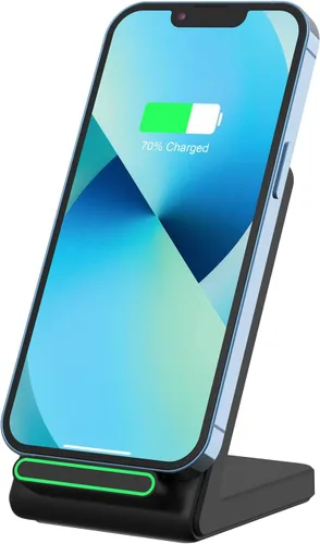 Miniatura 2 de Cargador inalámbrico rápido, soporte de carga inalámbrico de 15 W compatible con Samsung Galaxy S24/S23/S22/S21/S20, para iPhone negro_02